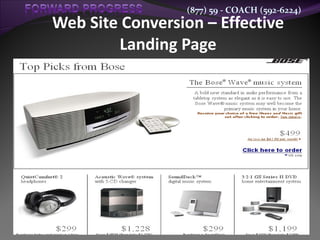 Web Site Conversion – Effective Landing Page Display Ads 
