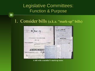 Legislative Committees:
Function & Purpose

1. Consider bills (a.k.a. “mark-up” bills)

A bill with a member’s mark-up notes

 