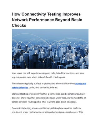 How Connectivity Testing Improves Network Performance Beyond Basic ...