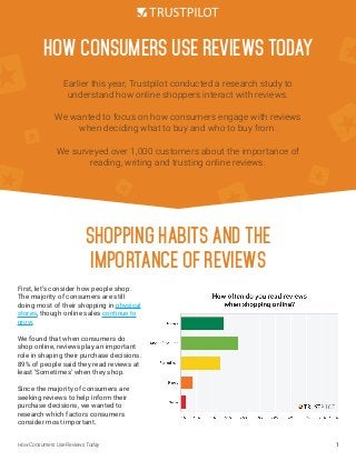 How Consumers Use Reviews Today