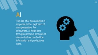 AI
The rise of AI has occurred in
response to the explosion of
data generation. For
consumers, AI helps sort
through enorm...