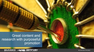 #CONTENTPROMO 
Great content and 
research with purposeful 
promotion 
 