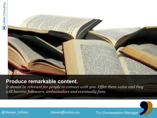 Produce remarkable content.<br />It should be relevant for people to connect with you. Offer them value and they will beco...