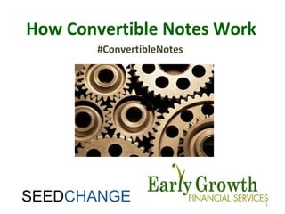 1
How Convertible Notes Work
#ConvertibleNotes
SEEDCHANGE
 