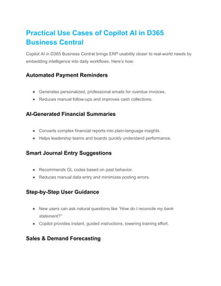 How Copilot AI in D365 Business Central Transforms ERP Usability | PDF