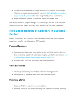 How Copilot AI in D365 Business Central Transforms ERP Usability | PDF