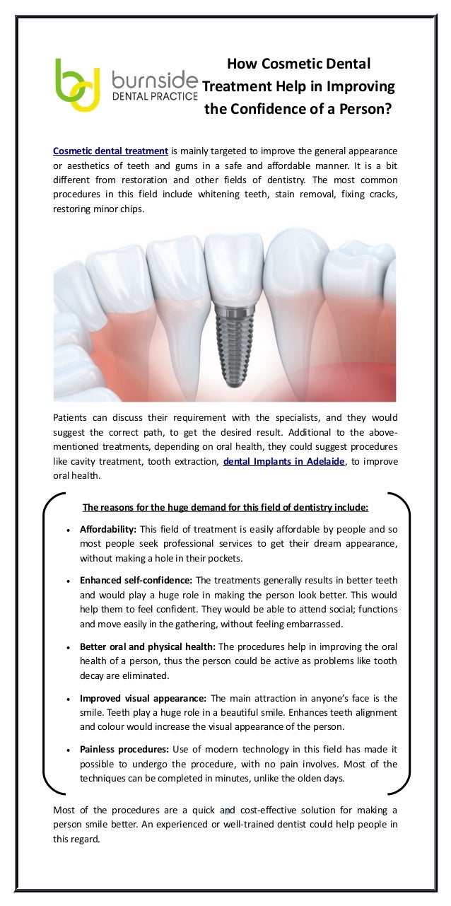 How cosmetic dental treatment help in improving the confidence of a person
