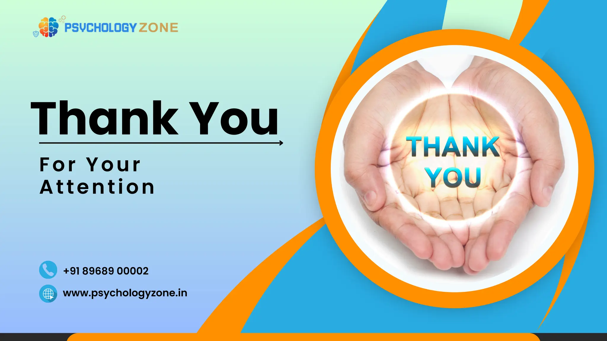 Thank You
www.psychologyzone.in
For Your
Attention
+91 89689 00002
 