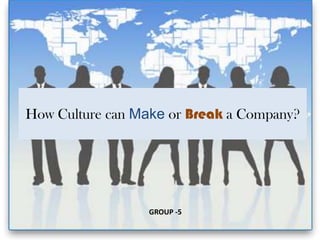 How Culture can Make or Break a Company?




                  GROUP -5
 