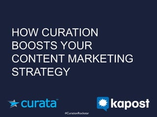 HOW CURATION
BOOSTS YOUR
CONTENT MARKETING
STRATEGY
#CurationRockstar	

 