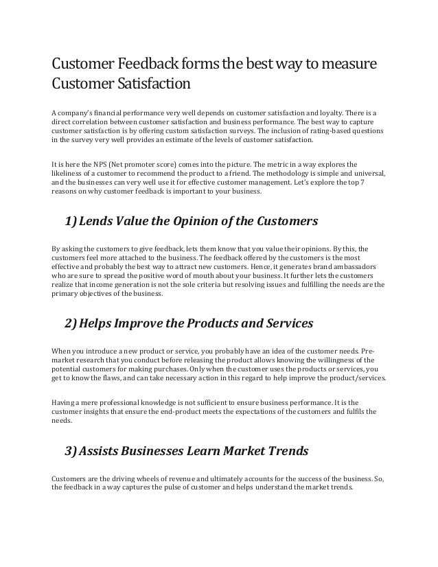 How Customer Feedback Plays A Dominant Role In Your Business - Pihapp…