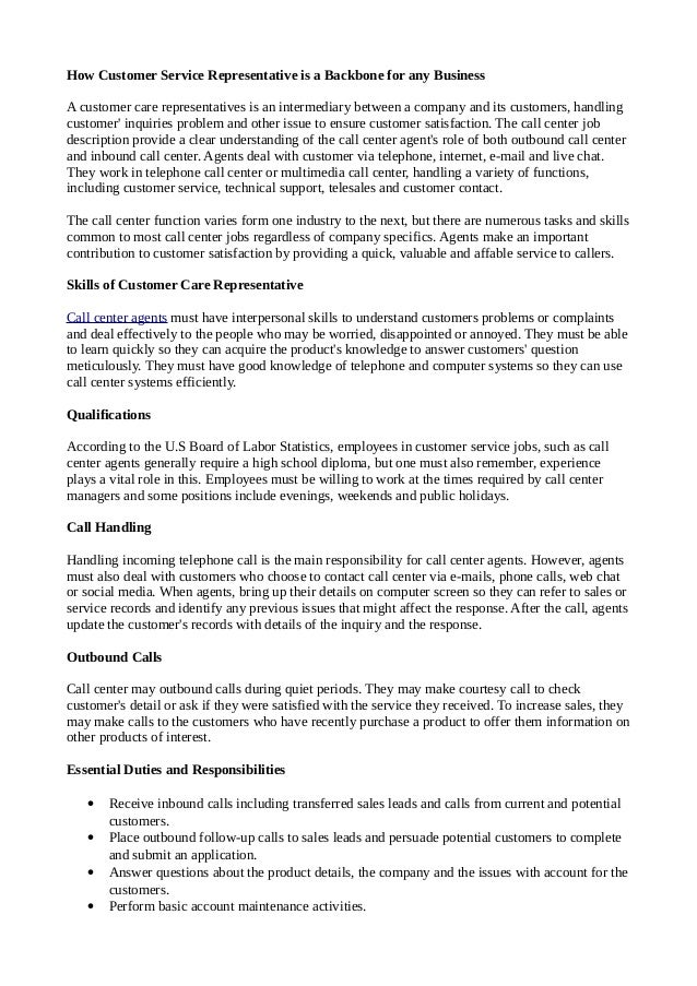 how customer service representative is a backbone for any is customer service representative a good job