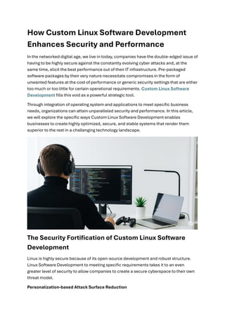 How Custom Linux Software Development Enhances Security and Performance ...