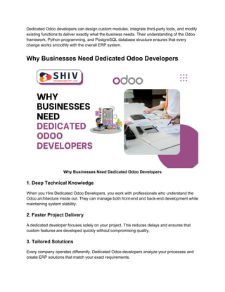 Odoo Developers Driving Custom ERP System Success | PDF