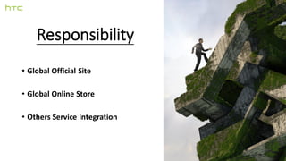 Responsibility
• Global Official Site
• Global Online Store
• Others Service integration
 