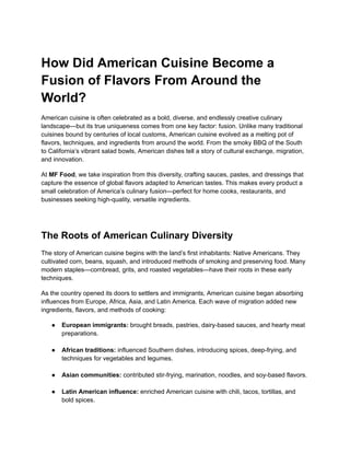 How Did American Cuisine Become a Fusion of Flavors From Around the ...