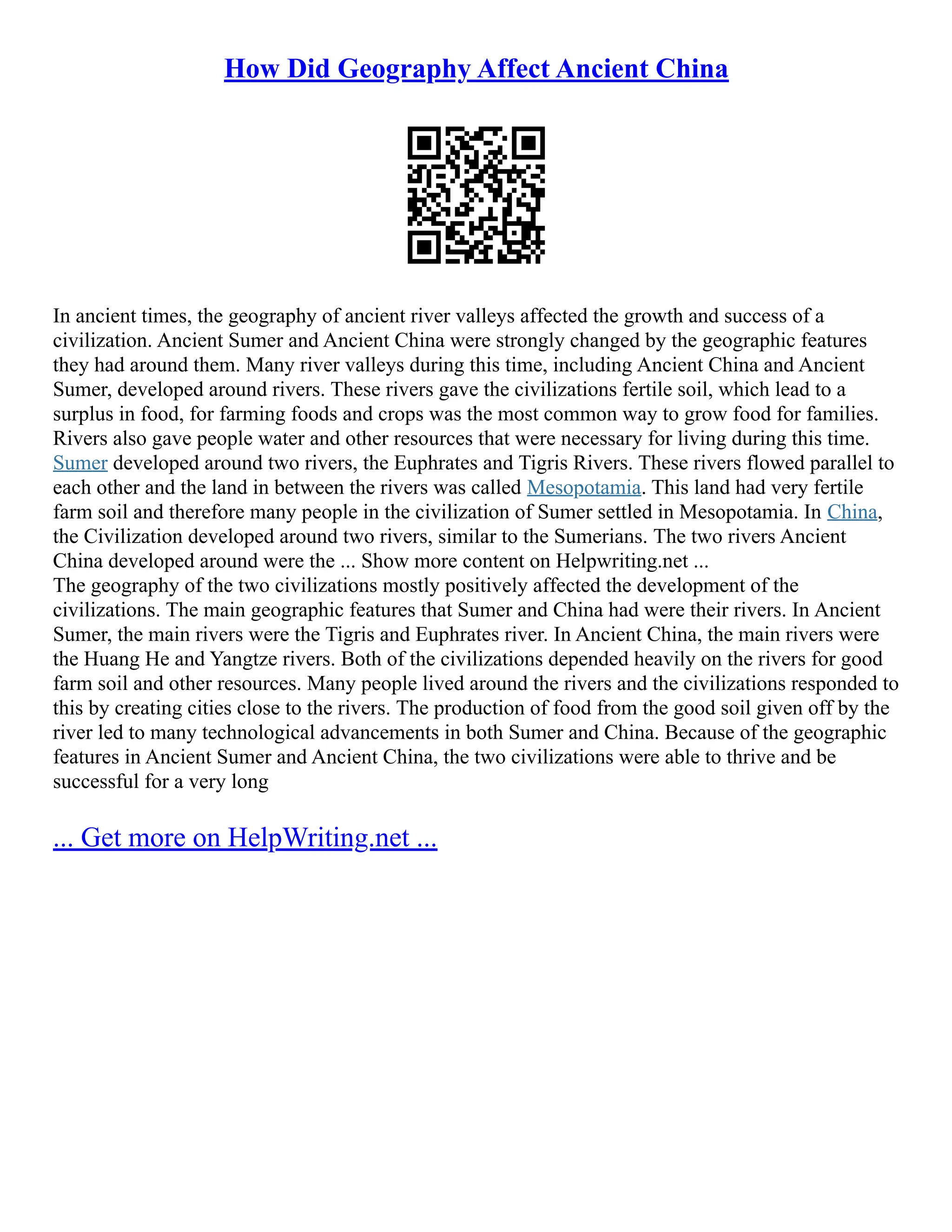 How Did Geography Affect Ancient China PDF