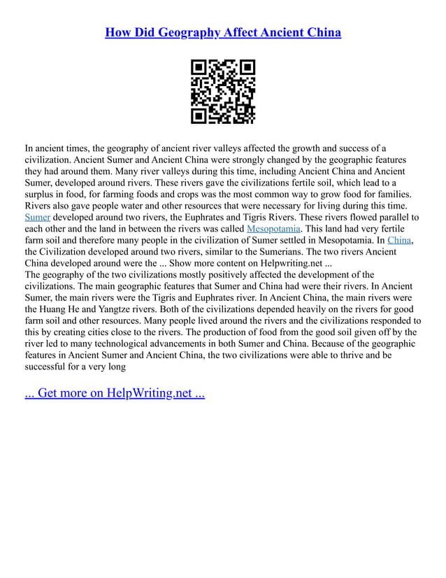 How Did Geography Affect Ancient China PDF