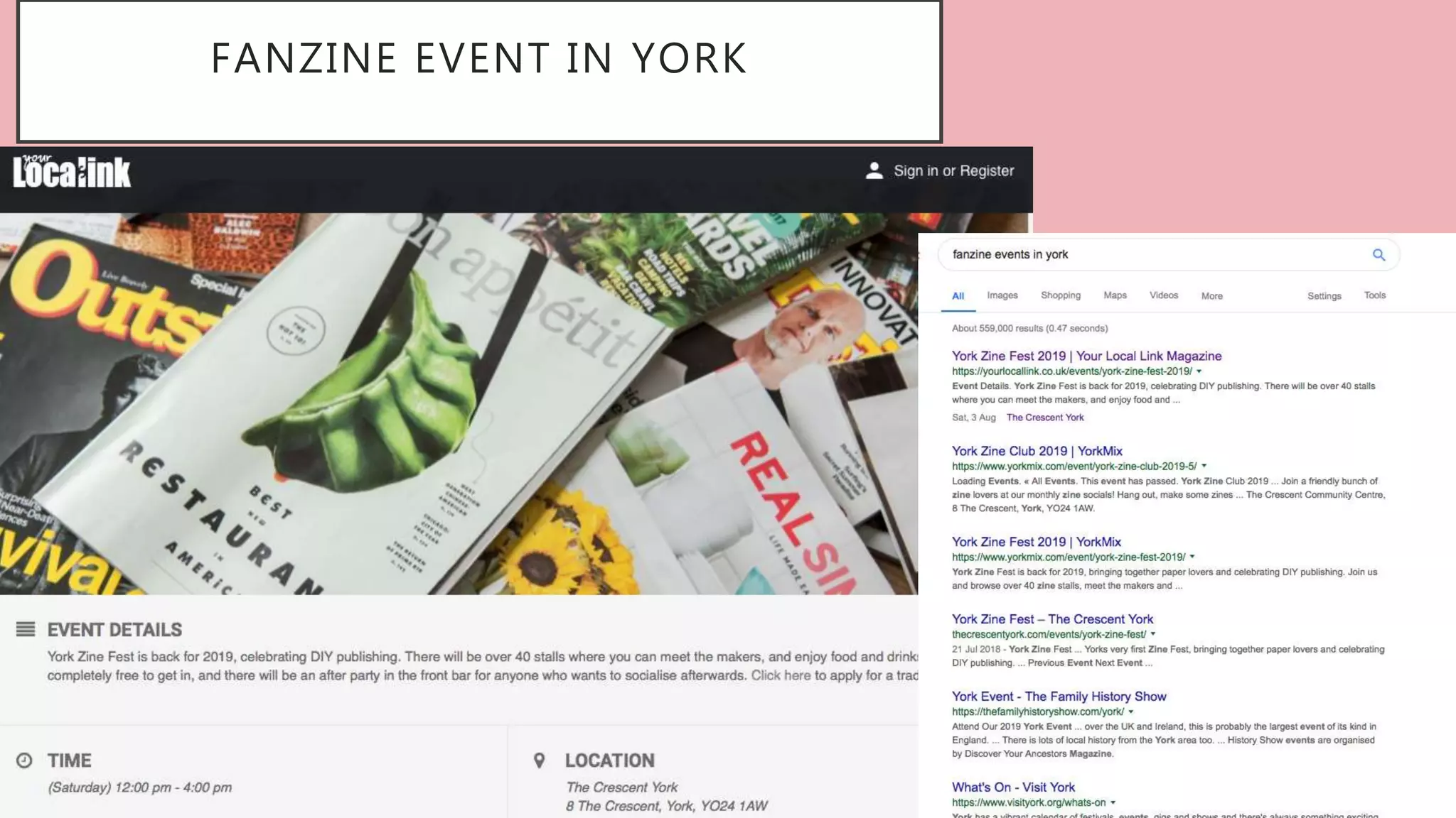 FANZINE EVENT IN YORK
 