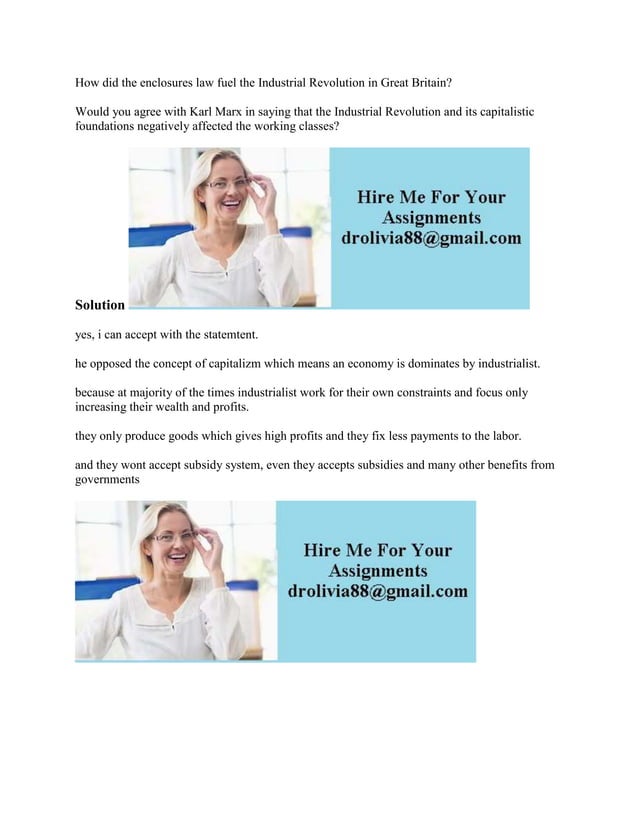 How did the enclosures law fuel the Industrial Revolution in Great Bri.docx