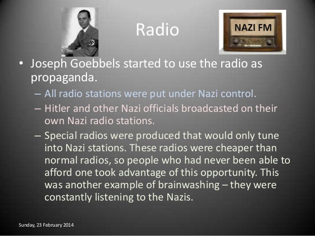 how did propaganda help the nazis The nazis used propaganda to indoctrinate (brainwash) the german people into accepting and believing nazi beliefs, values and ideas it constantly reinforced their beliefs in racial purity, national greatness and the cult of the leadership of the führer. how did propaganda help the nazis The nazis used propaganda to indoctrinate (brainwash) the german people into accepting and believing nazi beliefs, values and ideas it constantly reinforced their beliefs in racial purity, national greatness and the cult of the leadership of the führer.