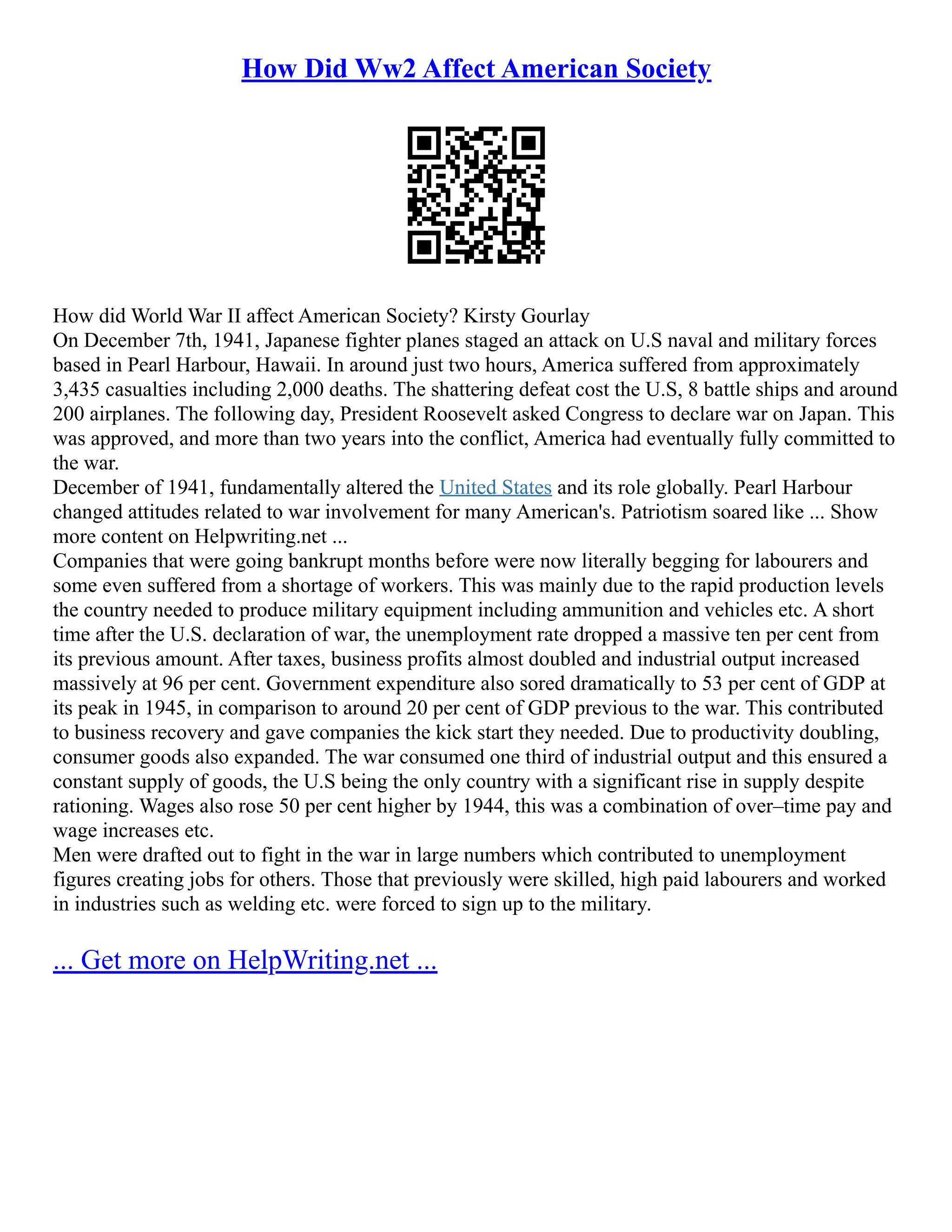 How Did Ww2 Affect American Society PDF how-did-ww2-affect-american-society-pdf