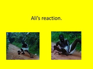 Ali’s reaction.
 