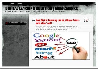 MAGIC MARKS – POISSON’S
RATIO
How Digital Learning can be a Major Trans-
formative Tool?
Posted: November 9, 2015 in education, digital learning, elearning, E-Learning
Tags: Digital Learning, Digital Learning solution, civil engineering video lectures,
digital learning for engineering, Digital Learning in India
0
DIGITAL LEARNING SOLUTION | MAGICMARKSMagicMarks offers advanced digital learning platform for Engineering study in India
stay updated via rss
Home About
This PDF was generated via the PDFmyURL web conversion service!
 