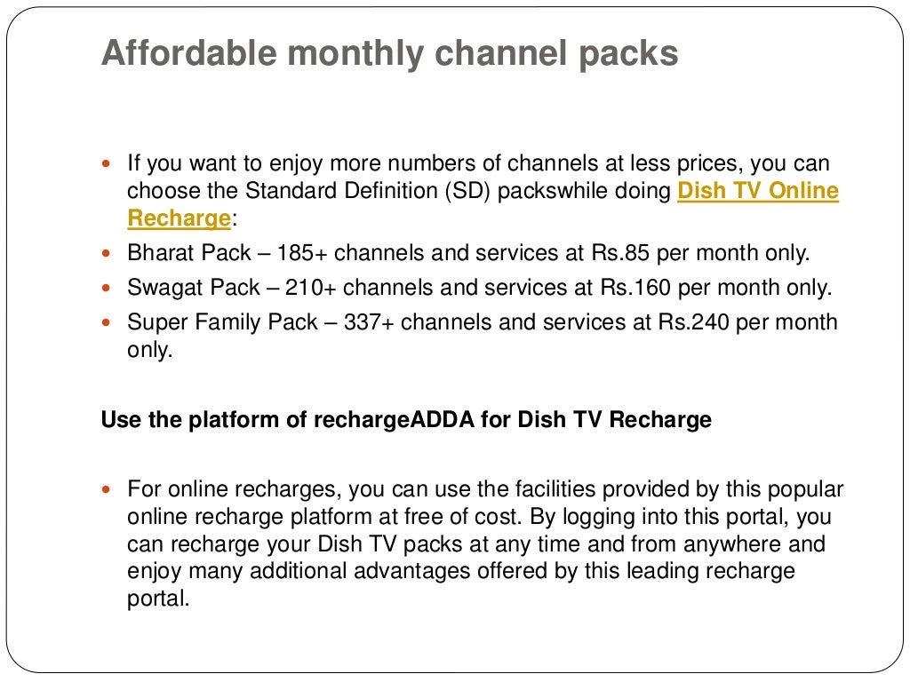 How dish tv online recharge enriches the televiewing