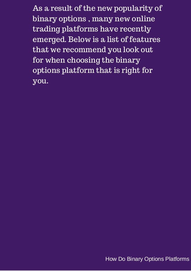 Binary option demo platform