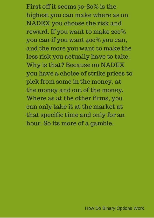 how do nadex binary options work