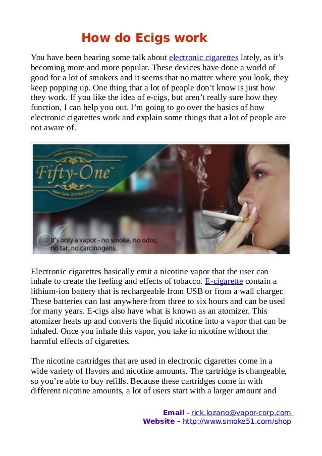 How do ecigs work How do ecigs work