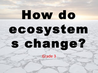 How do
ecosystem
s change?
Grade 3
 