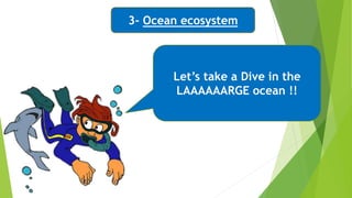 3- Ocean ecosystem
Let’s take a Dive in the
LAAAAAARGE ocean !!
 