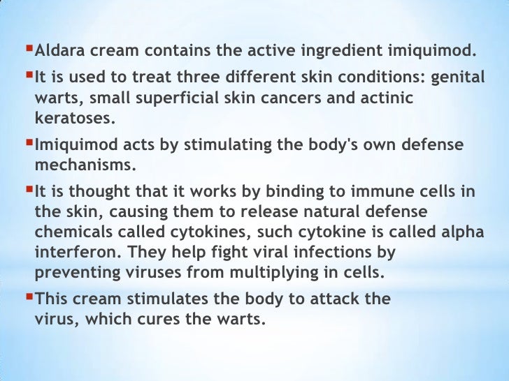 How does aldara works to cure warts