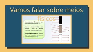 Vamos falar sobre meios
físicos
 