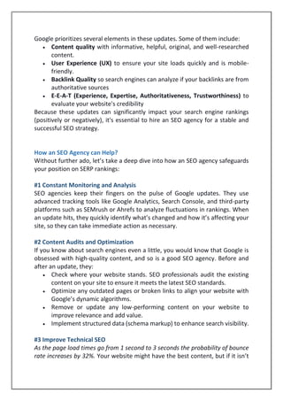 How SEO Agency Maintain Rankings During Google Algorithm Updates? | PDF