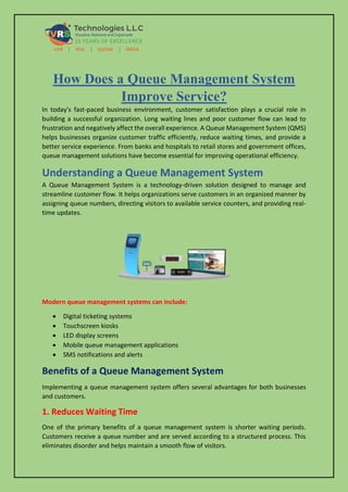 How Does a Queue Management System Improve Service | PDF
