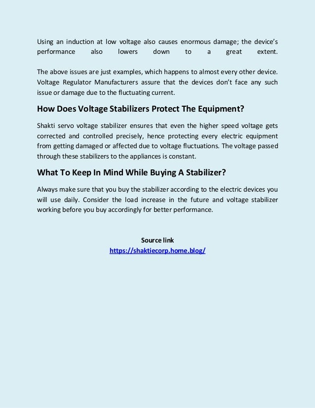 How Does A Voltage Stabilizer Work, And How It Protects Our Equipment?