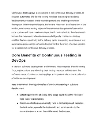 How Does Continuous Testing Accelerate DevOps | PDF