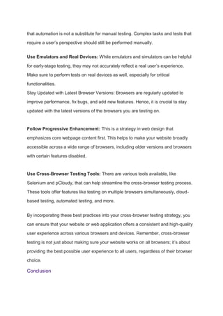 How does Cross Browser testing improve the User Experience.pdf