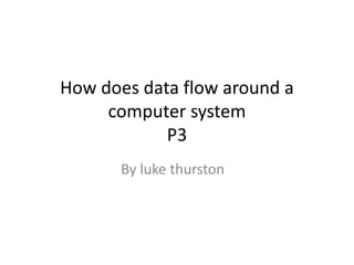 How does data flow around a
computer system
P3
By luke thurston
 