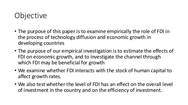 How does foreign direct investment affect economic growth