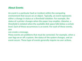 Event Defintion Computer Science Examples HPOM Onboarding and monitoring the server | PPTX
