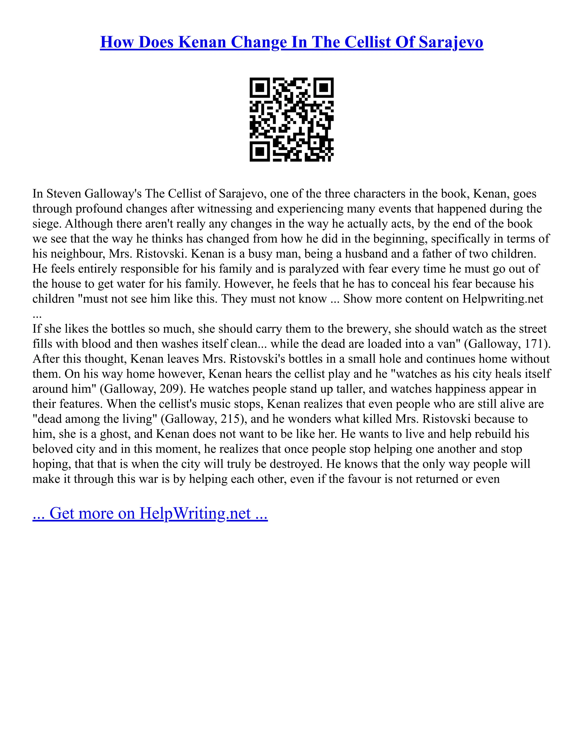 How Does Kenan Change In The Cellist Of Sarajevo PDF How Does Kenan Change In The Cellist Of Sarajevo PDF