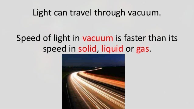 light travel through vacuum