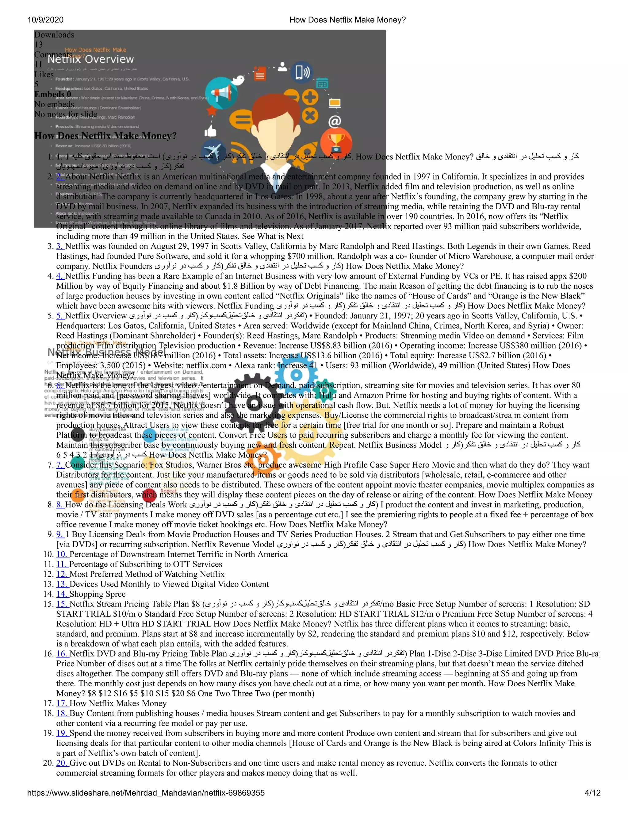 How does netflix make money | PDF