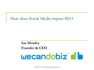 How does Social Media impact SEO Ian Hendry Founder & CEO 
