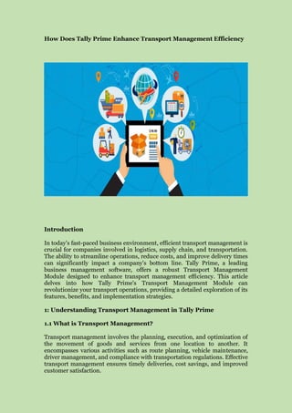 How Does Tally Prime Enhance Transport Management Efficiency | PDF