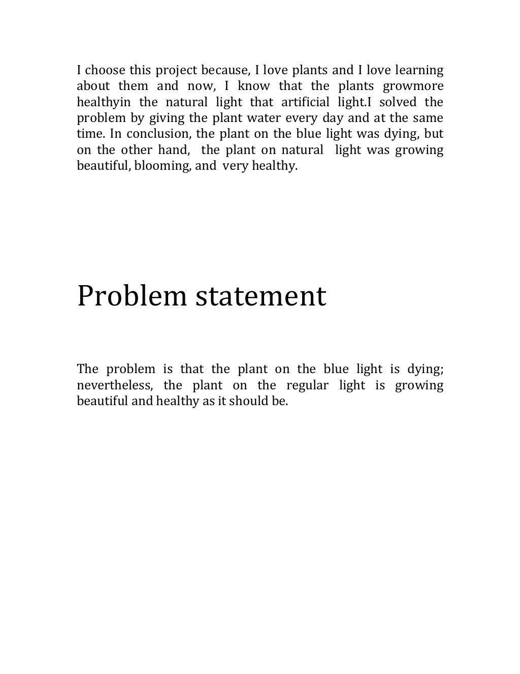 How does the color of the light affect the growth of a plant